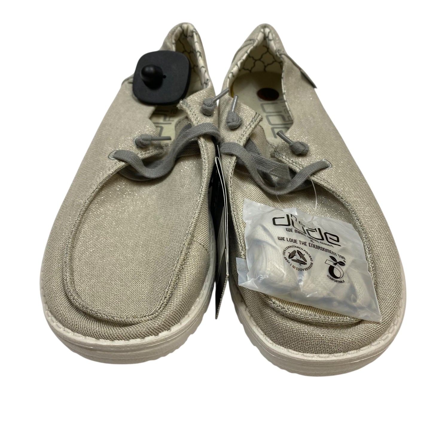 Shoes Flats By Hey Dude In Beige, Size:10