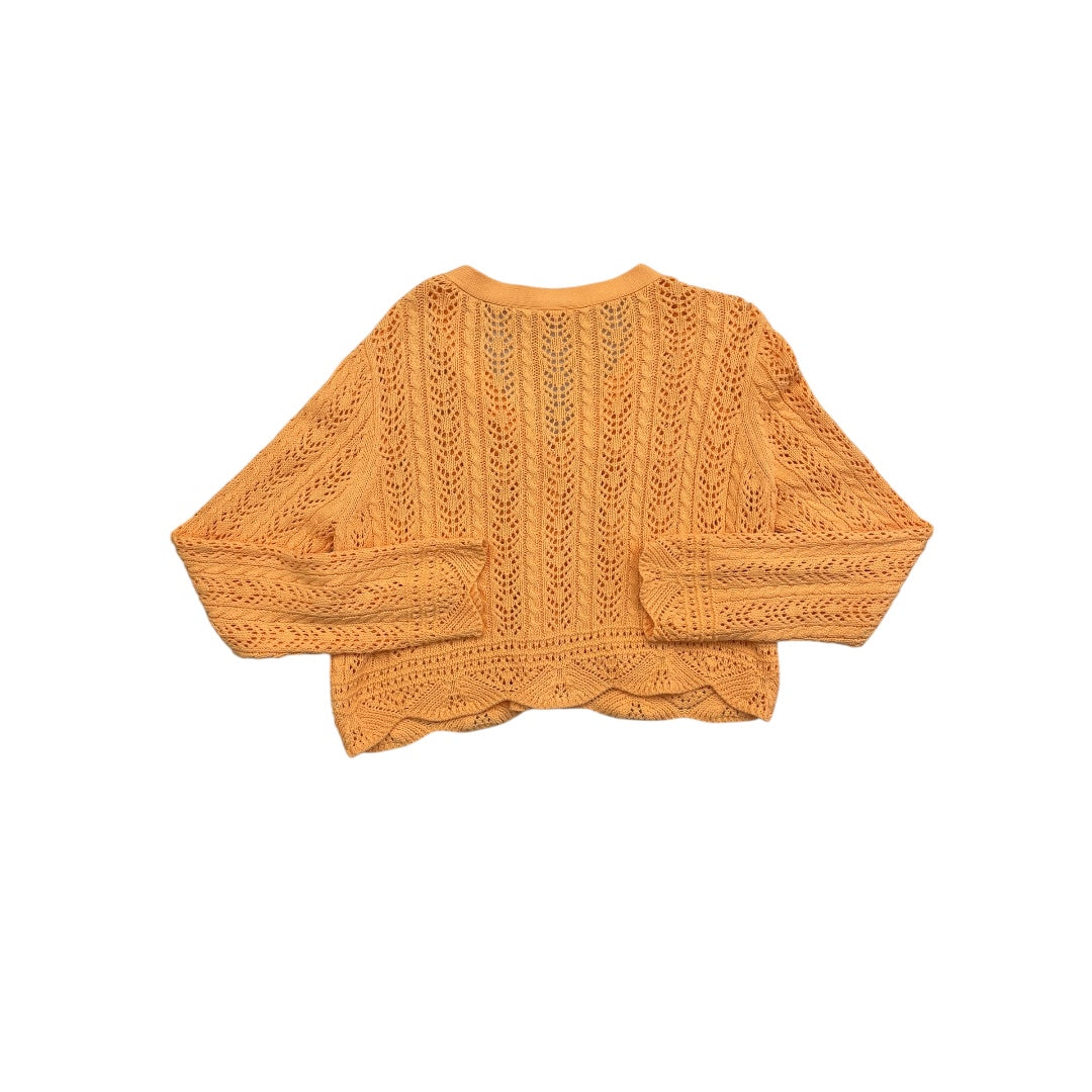 Sweater Cardigan By Willow & Root In Orange, Size:M