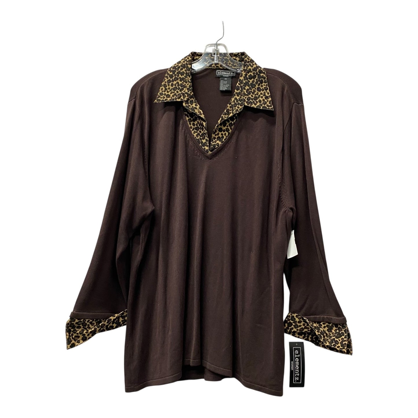 Top Ls By Elementz In Brown , Size:3X