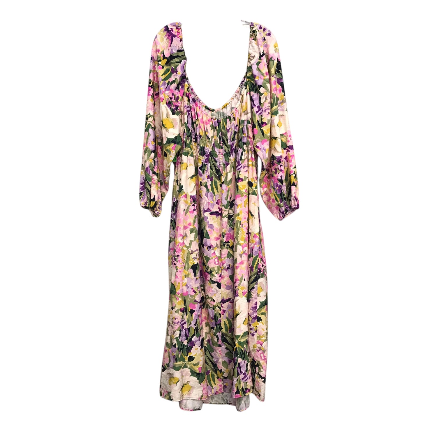 Dress Casual Midi By H&M In Floral Print, Size:4X