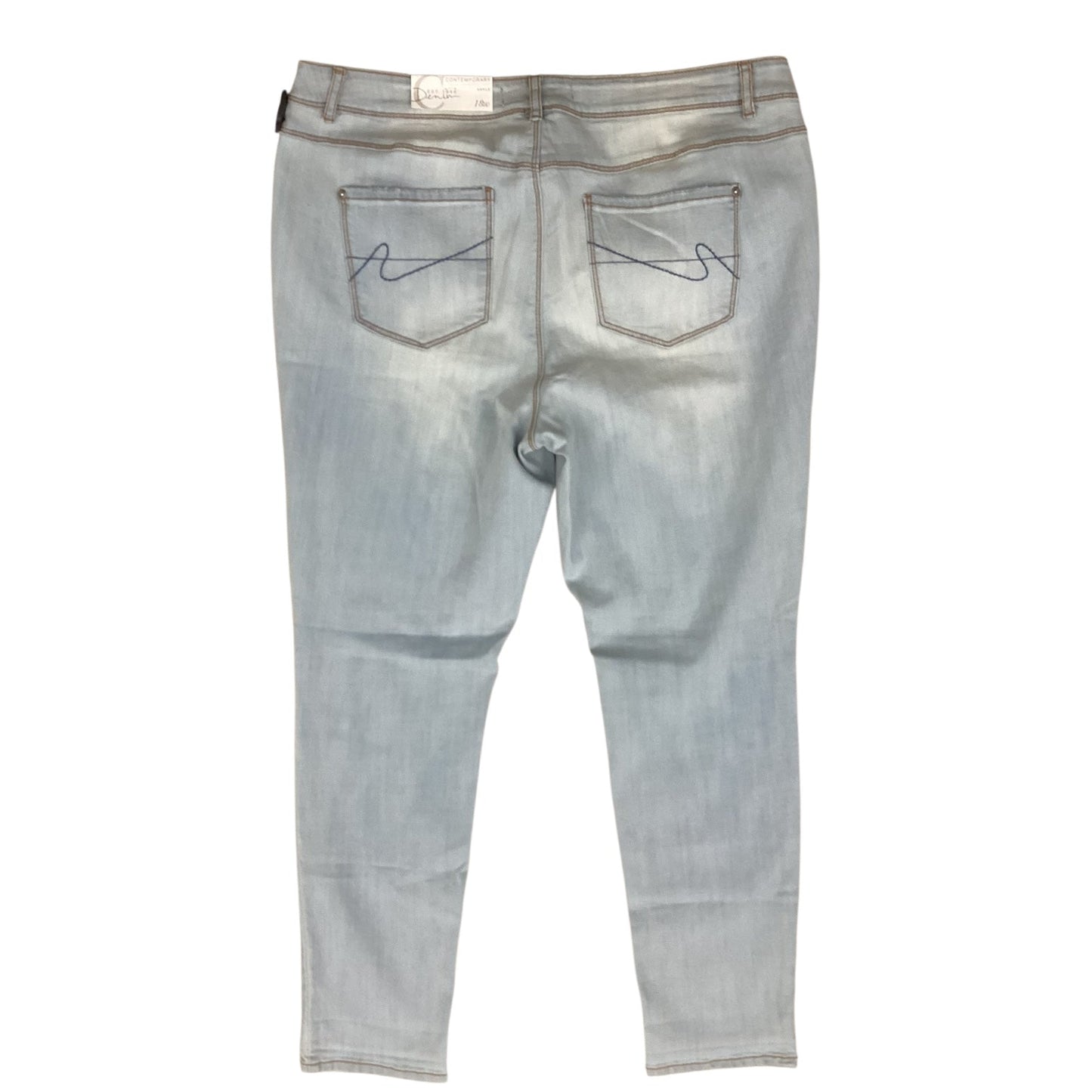 Jeans Skinny By Cato In Blue Denim, Size:18