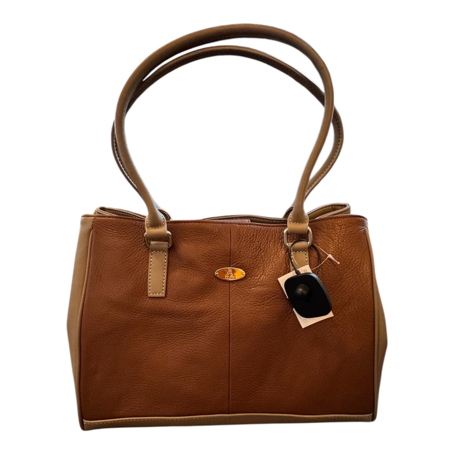 Handbag Leather By Aurielle In Brown, Size:Medium