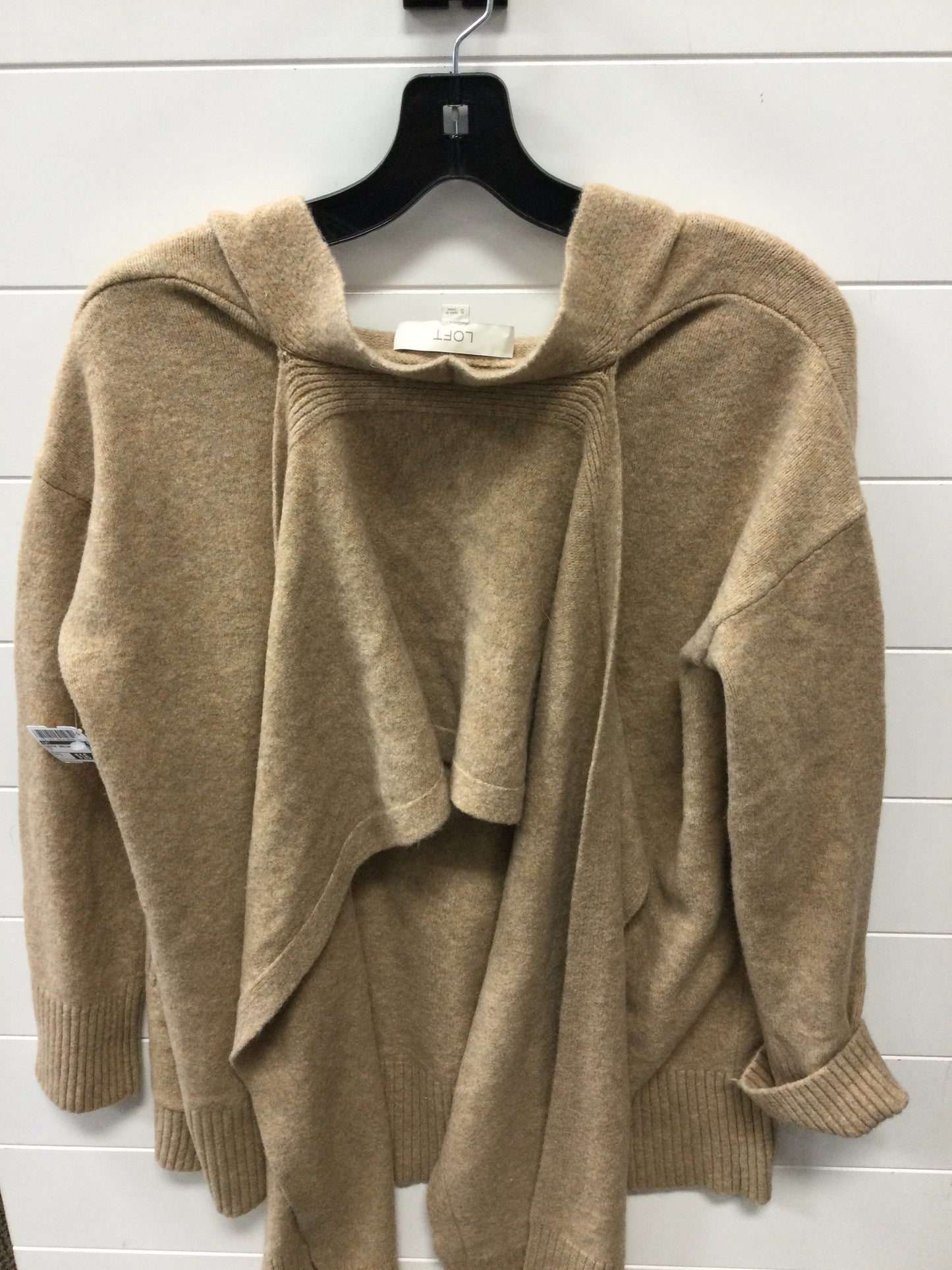 Sweater Cardigan By Loft In Tan, Size:S