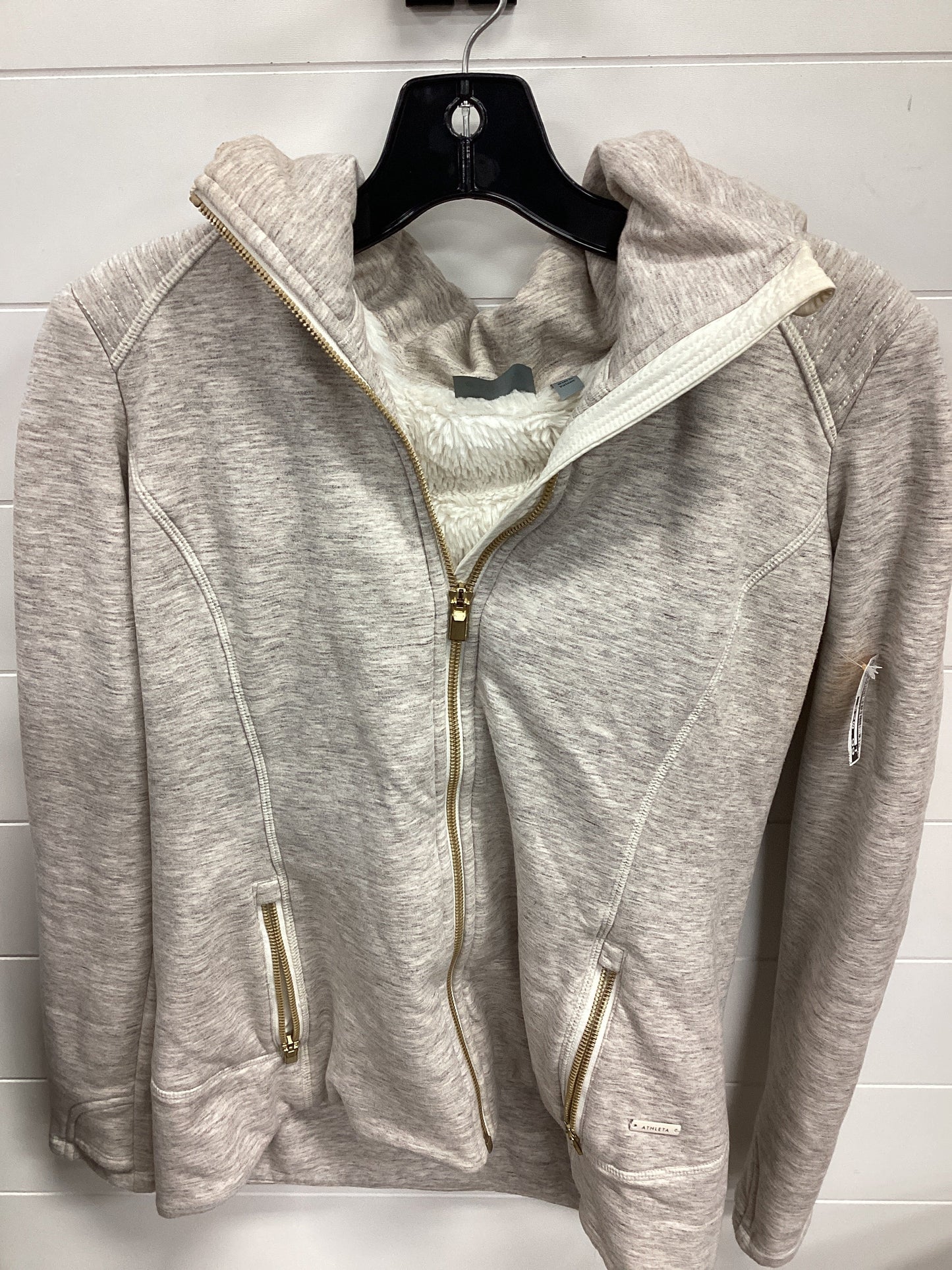 Athletic Jacket By Athleta In Cream, Size:M