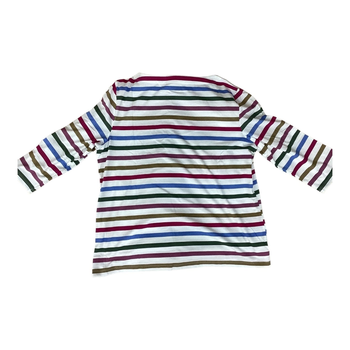 Top 3/4 Sleeve By St Johns Bay In Striped Pattern, Size:Xlp