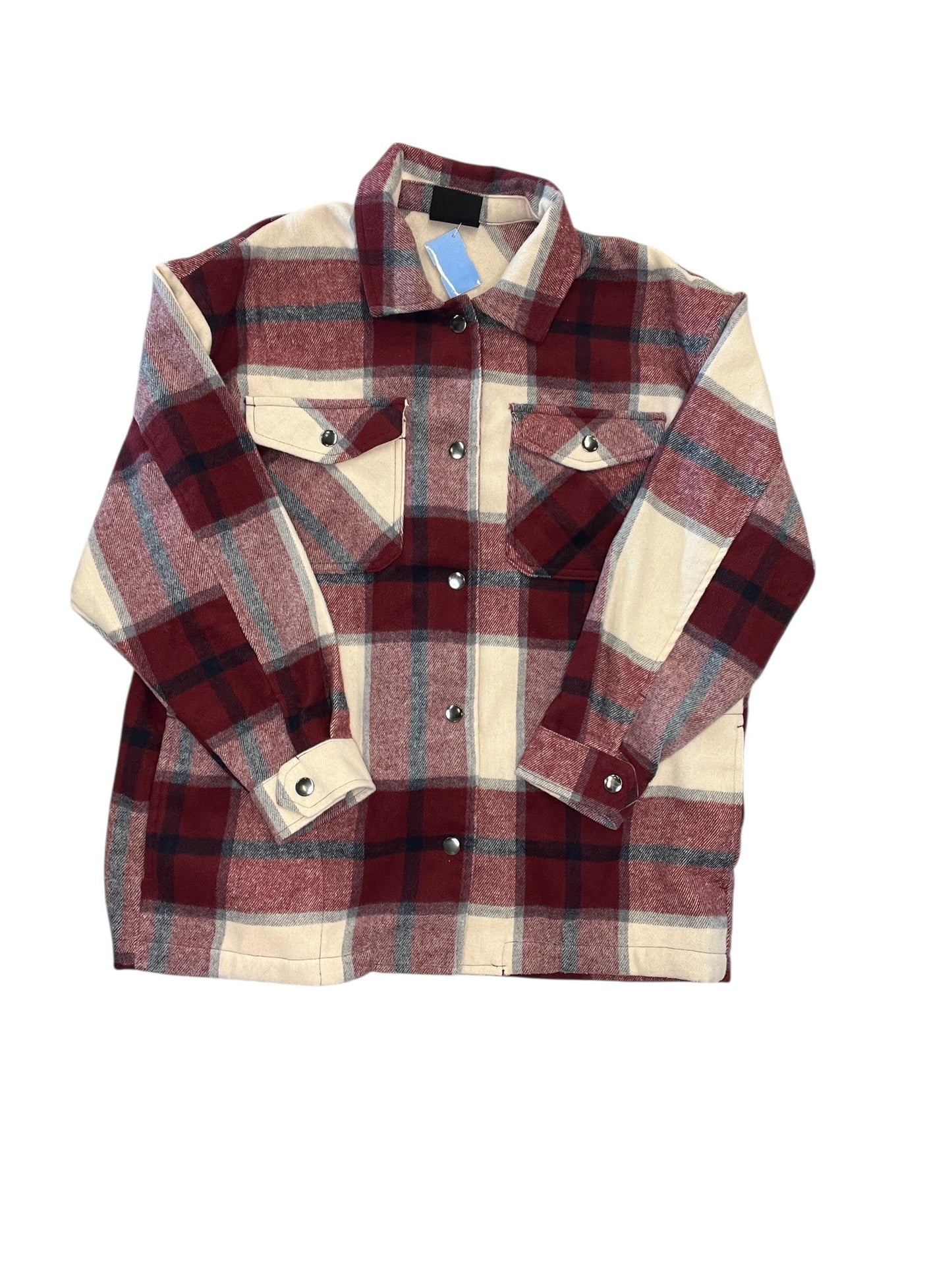 Jacket Shirt By Hfx In Plaid Pattern, Size:M