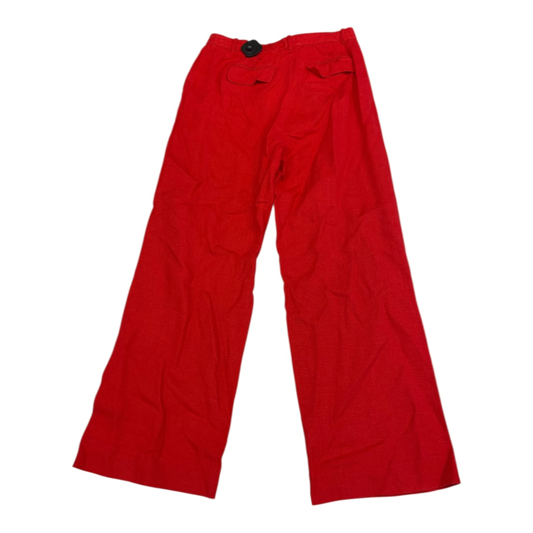 Pants Linen By J. Crew In Red, Size:4