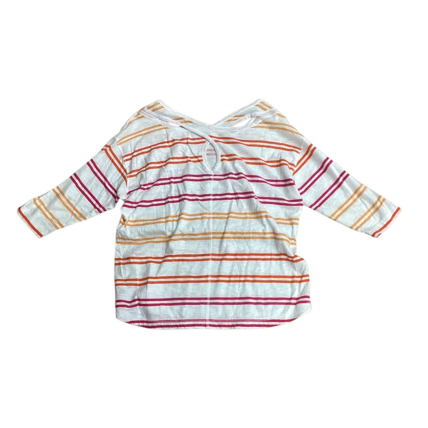 Top 3/4 Sleeve By Talbots In Striped Pattern, Size:1X