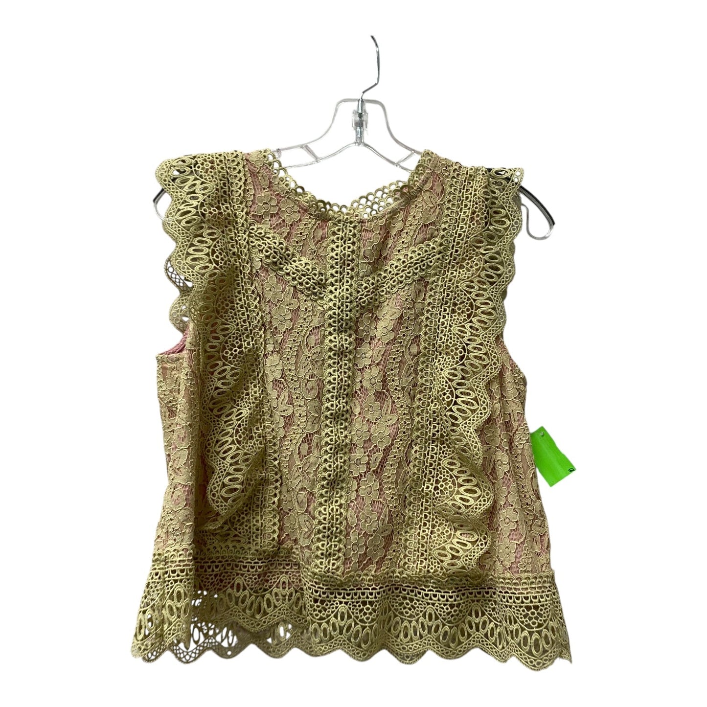 Top Sleeveless By Eri + Ali In Pink & Tan, Size:L