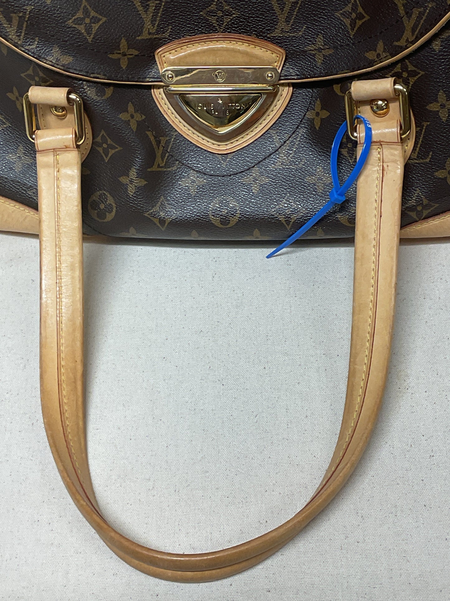 Handbag Luxury Designer By Louis Vuitton In Brown, Size:Large