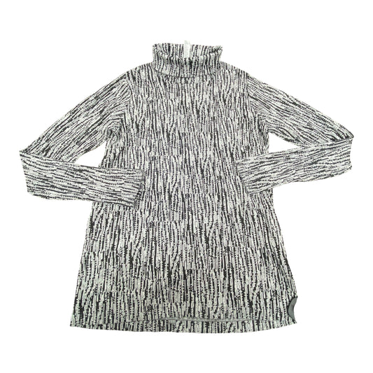 Athletic Top Ls Collar By Athleta In Black & White, Size:Xl