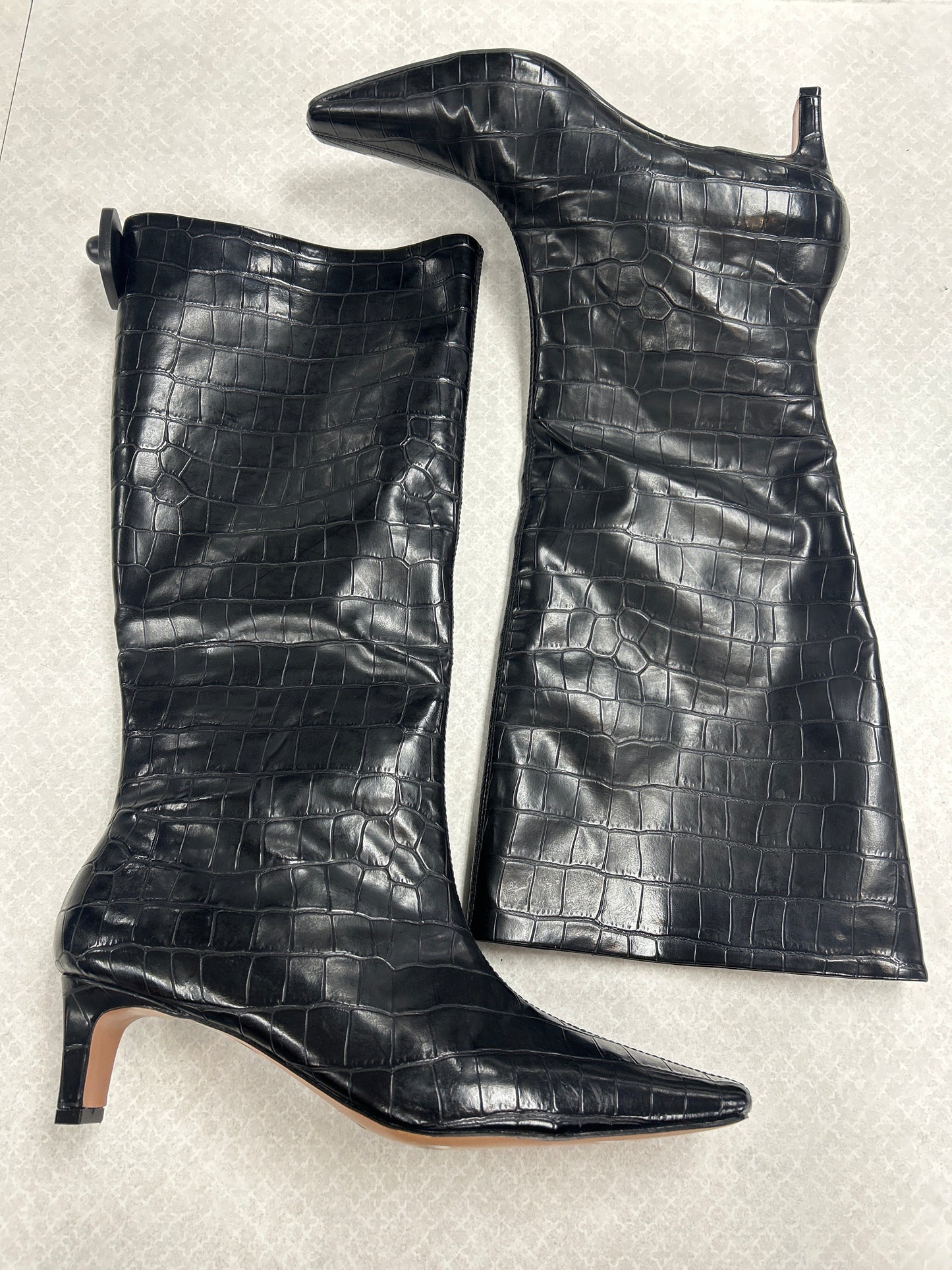 BOOTS KNEE HEEL by ASOS In BLACK, Size: 9