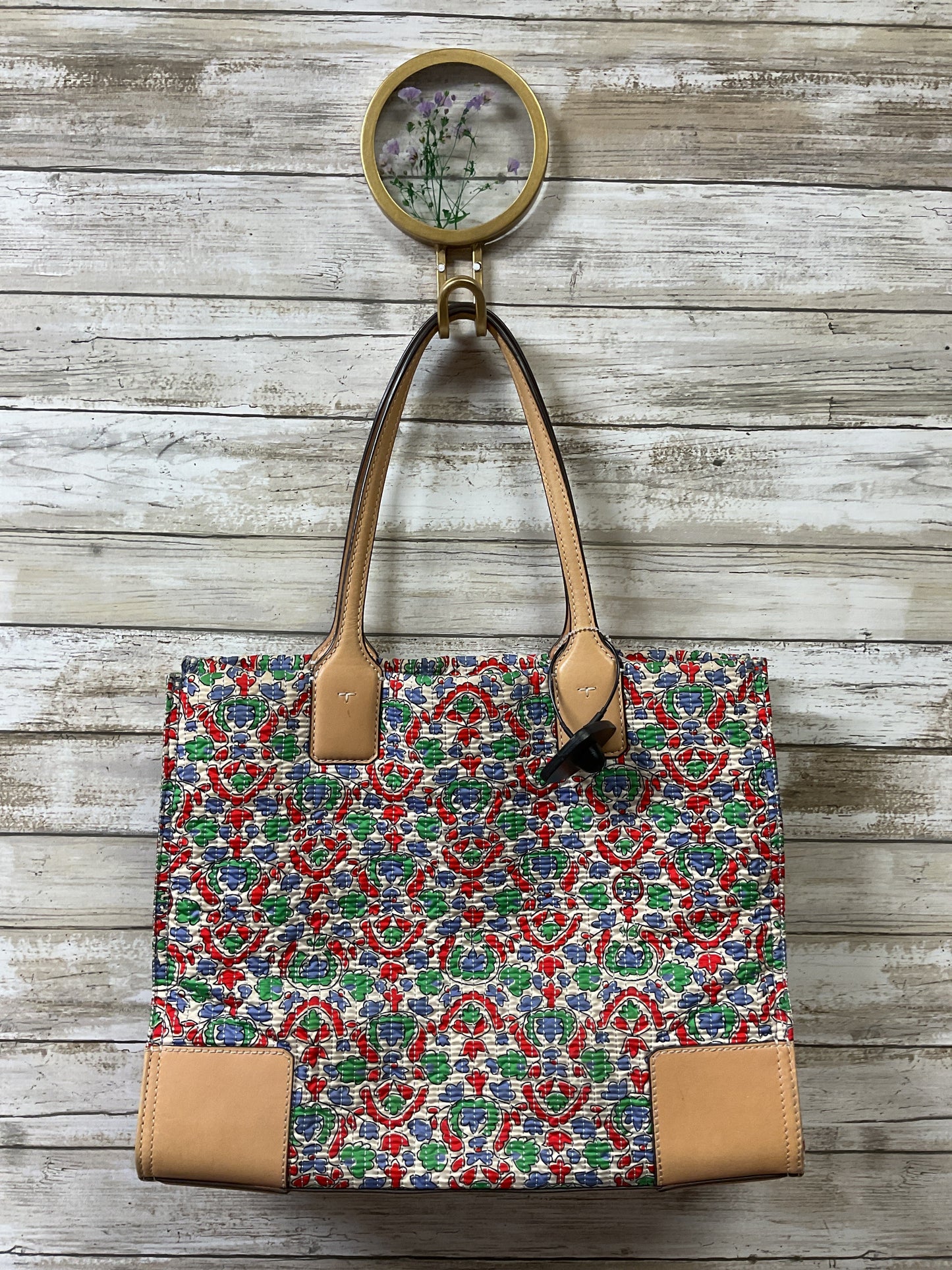 Handbag Designer By Tory Burch In Floral Print, Size:Medium