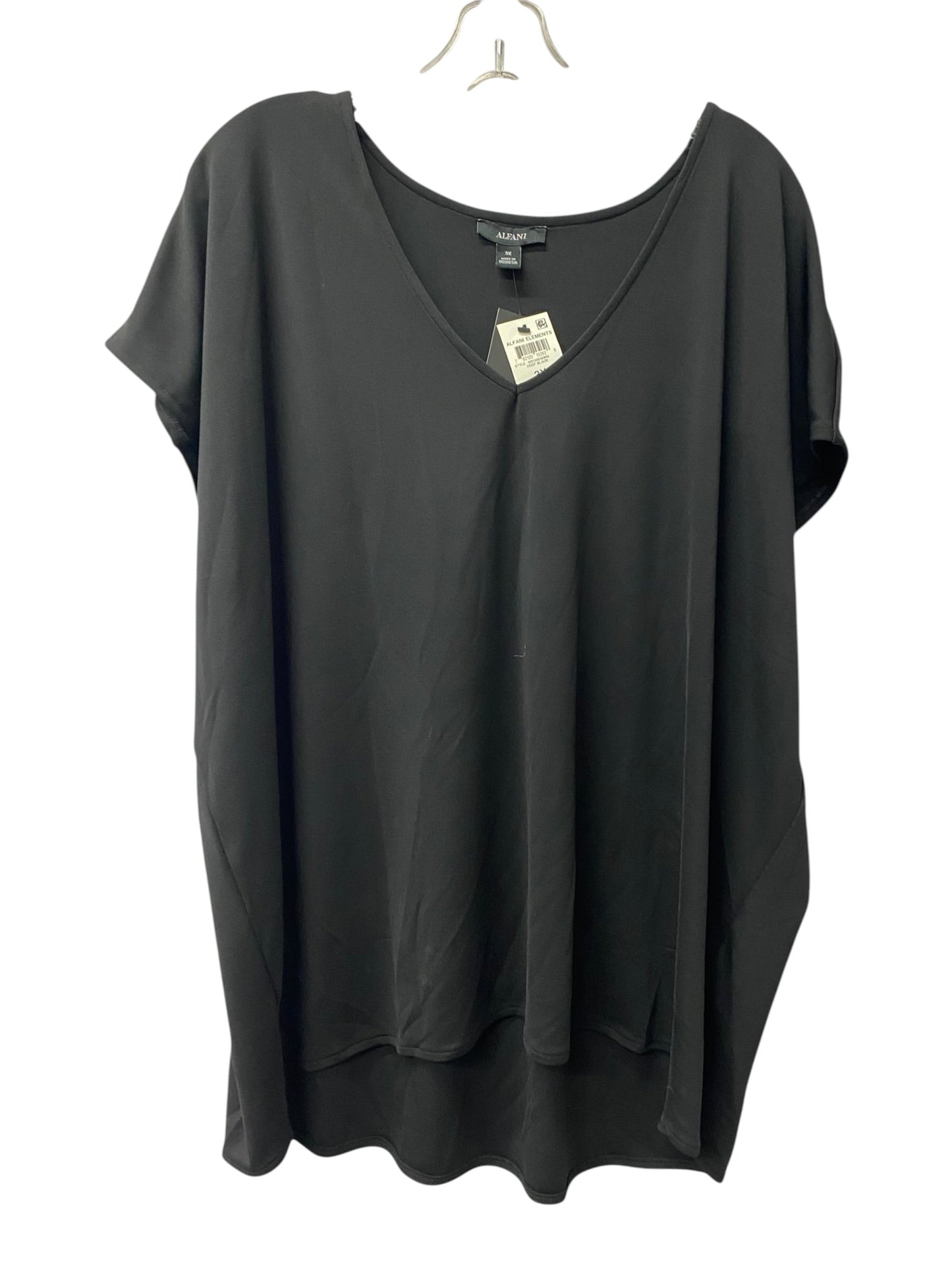 Top Ss By Alfani In Black, Size:3X