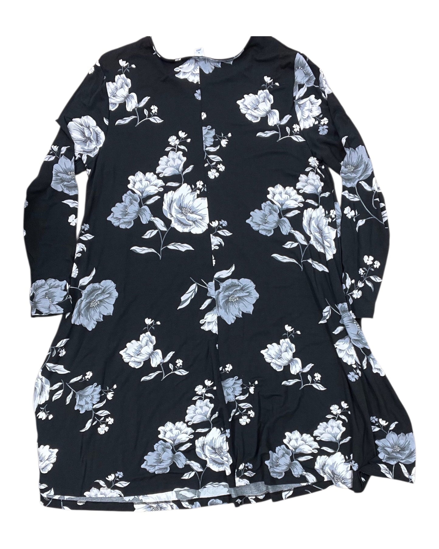 Dress Casual Midi By Old Navy In Black & White, Size:1X