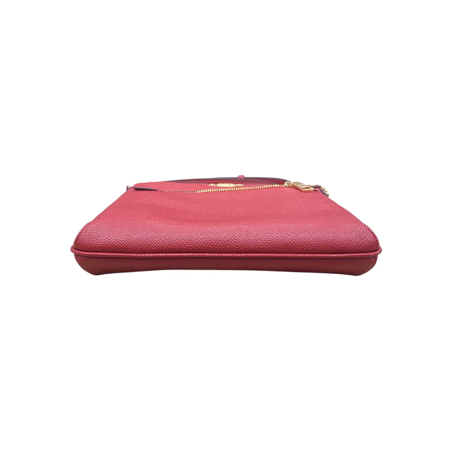Handbag Designer By Coach In Gold & Red, Size:Small
