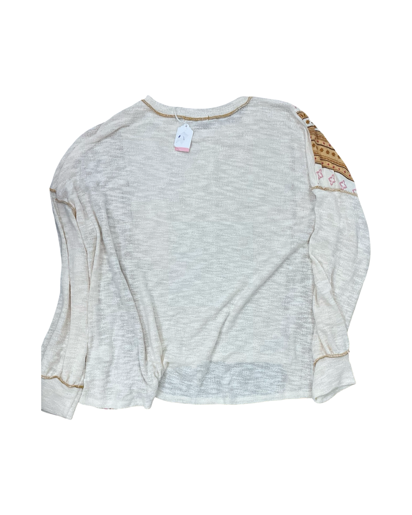 Top Ls By Ces Femme In Cream & Orange, Size:L