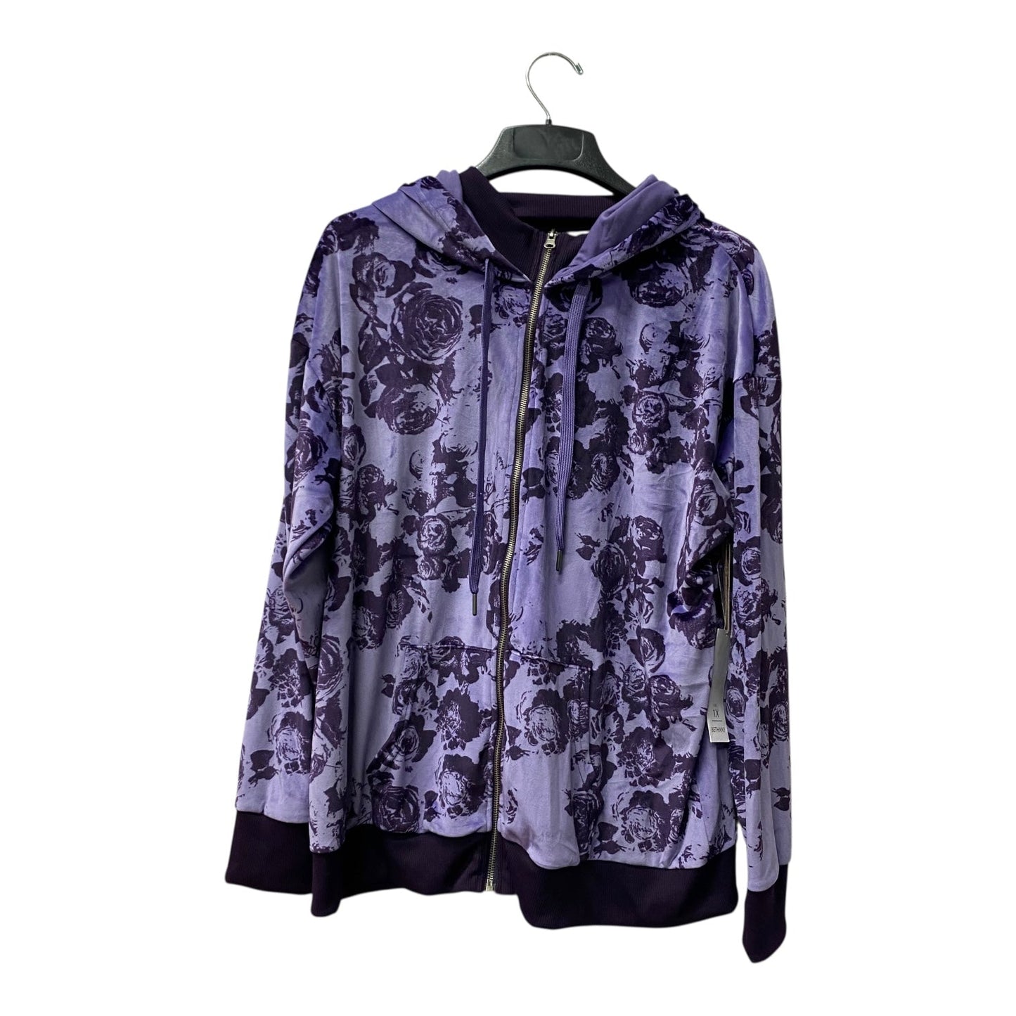 Athletic Jacket By Cozy In Purple, Size:1X
