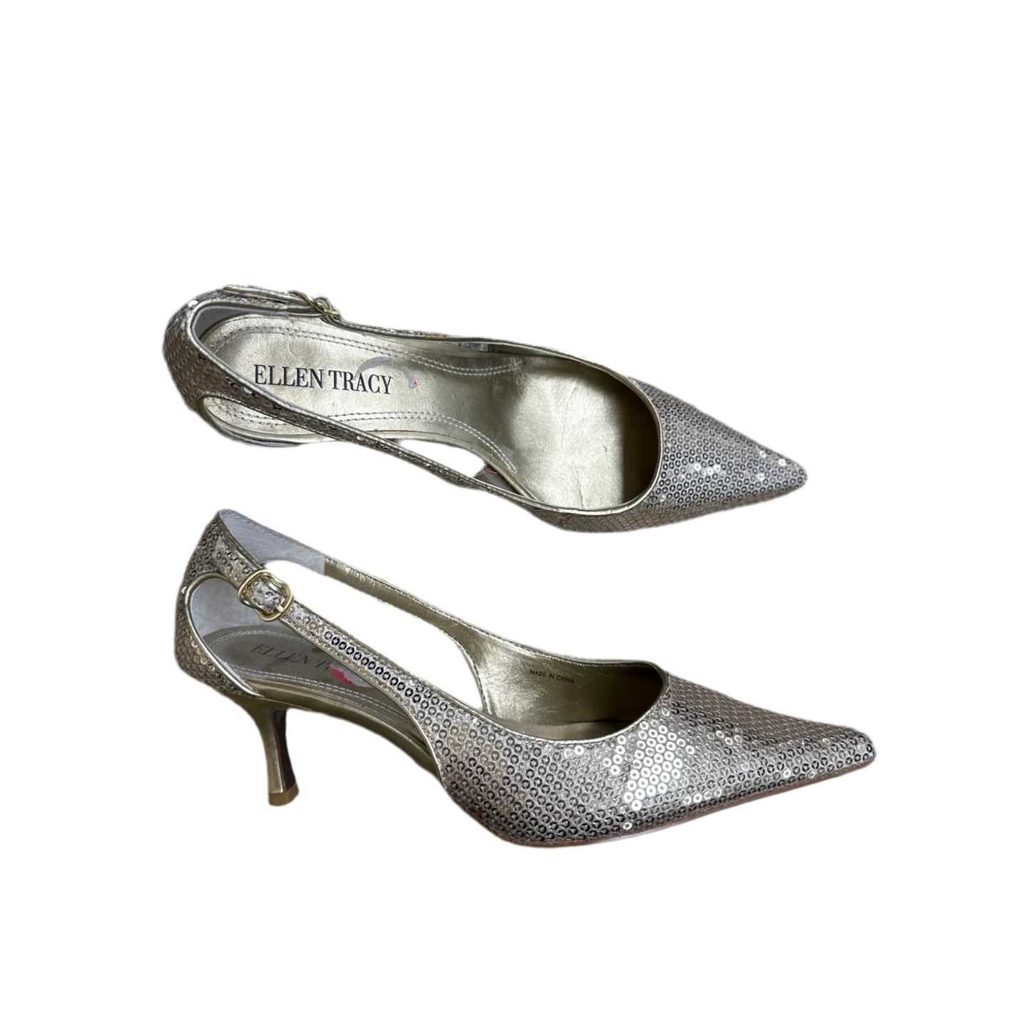 Shoes Heels Kitten By Ellen Tracy In Gold, Size: 6