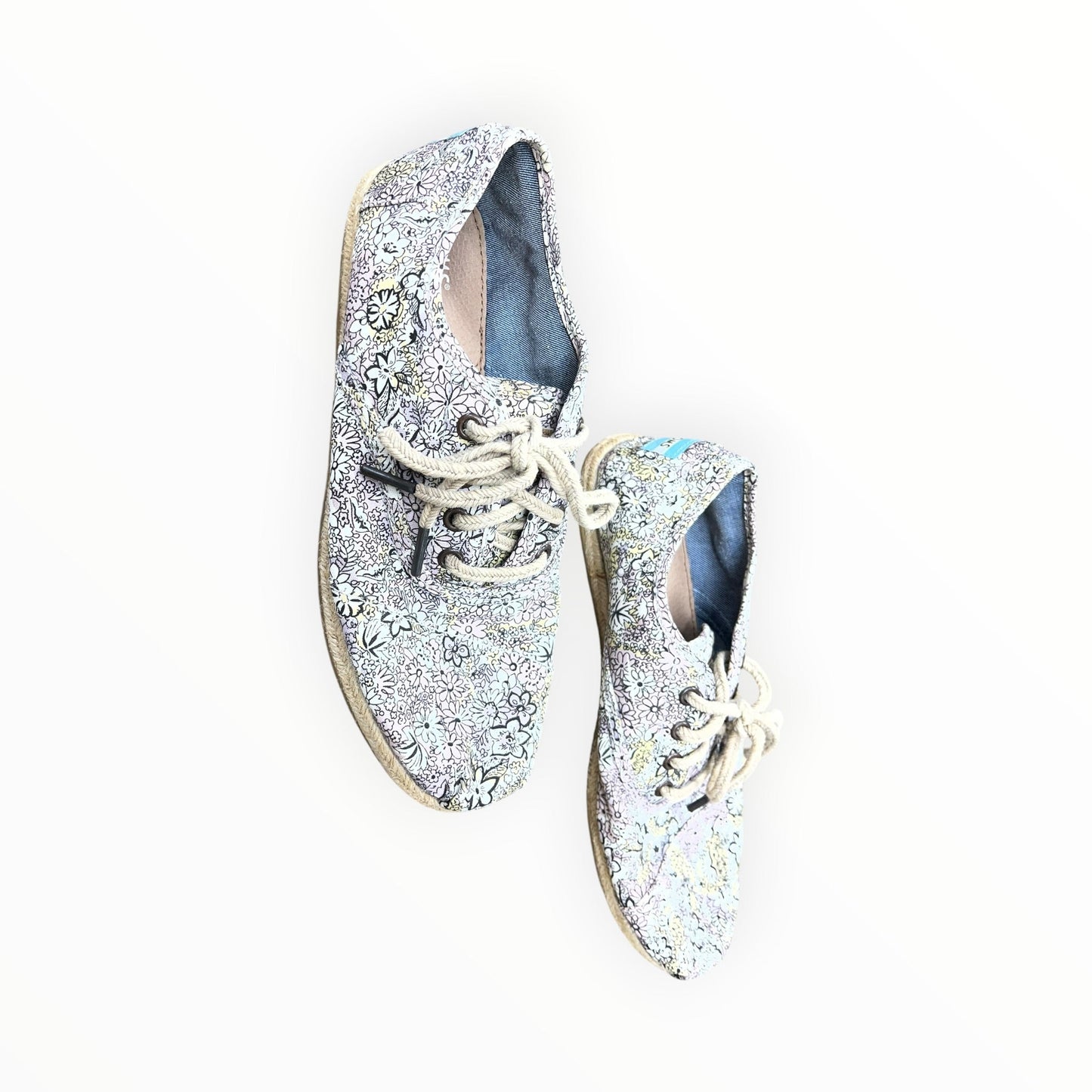 Shoes Flats By Toms In Pink & Yellow, Size:9
