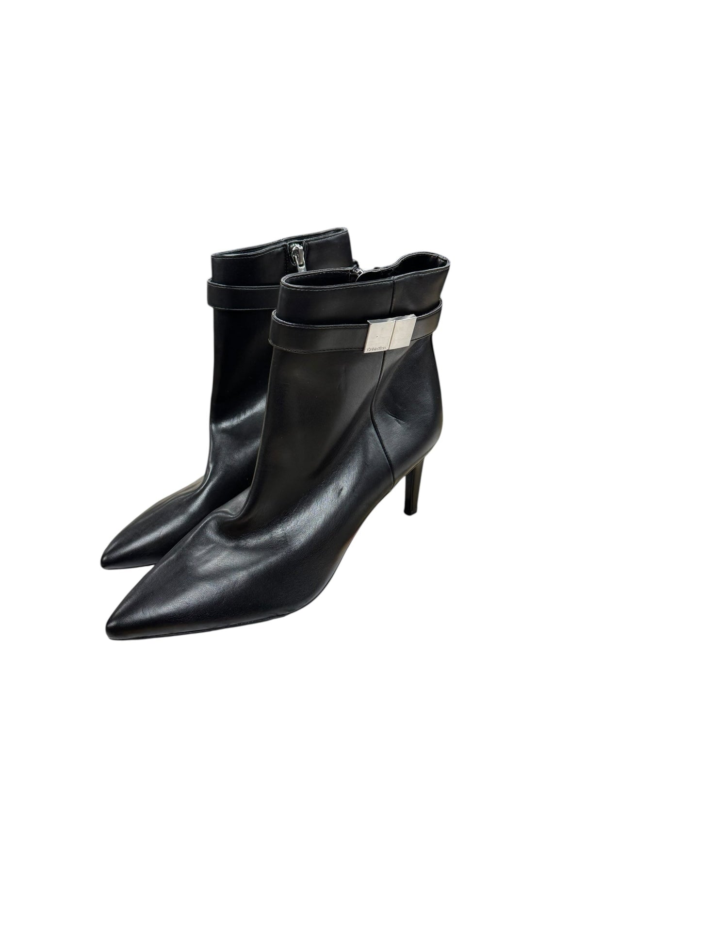 Boots Ankle Heels By Calvin Klein In Black, Size: 7.5