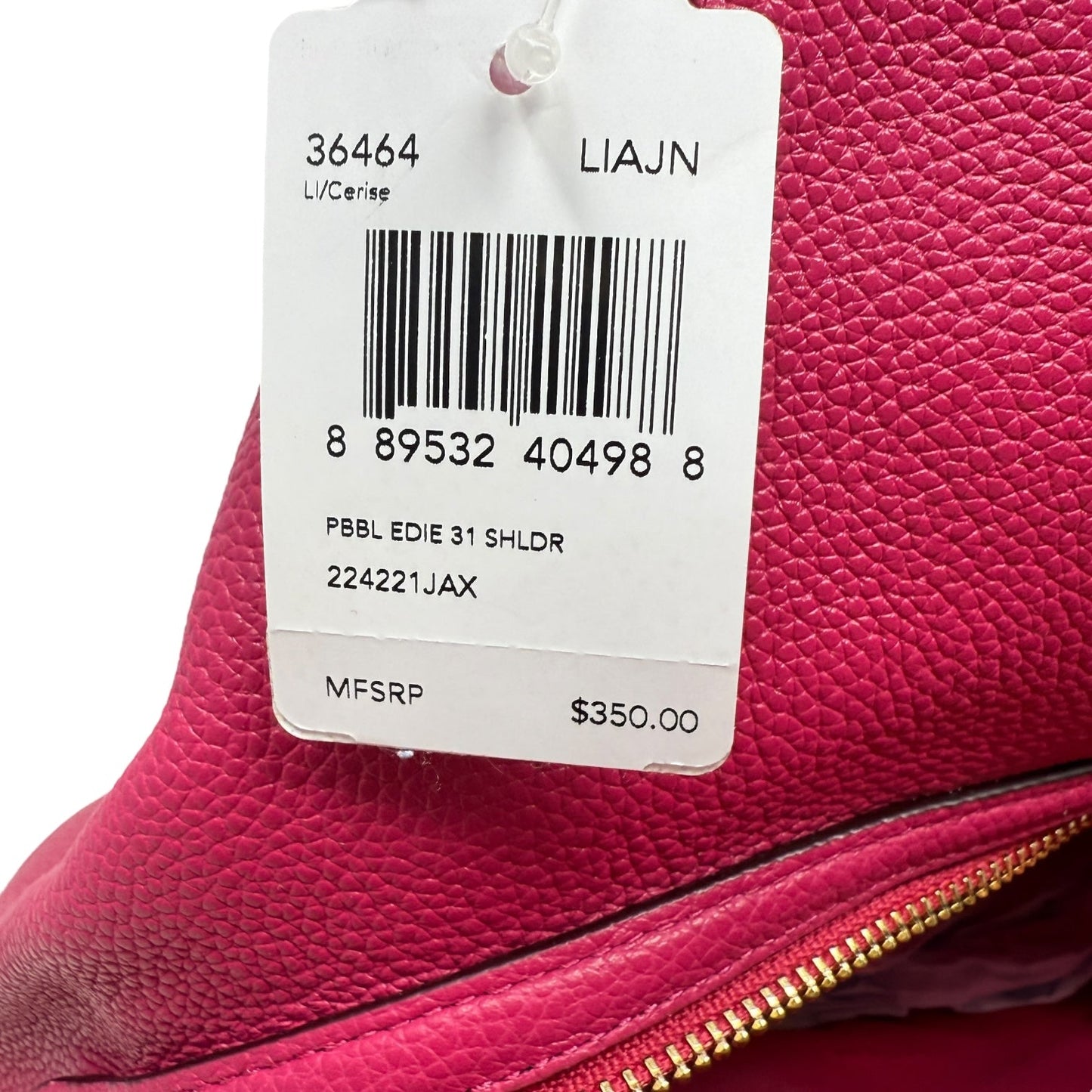 Pebbled Leather Edie 31 Shoulder Bag Designer By Coach, Size: Medium