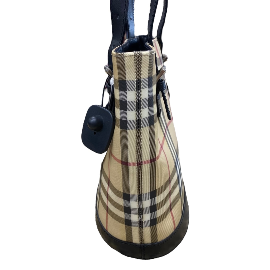 Handbag Luxury Designer By Burberry In Brown & Cream, Size:Medium