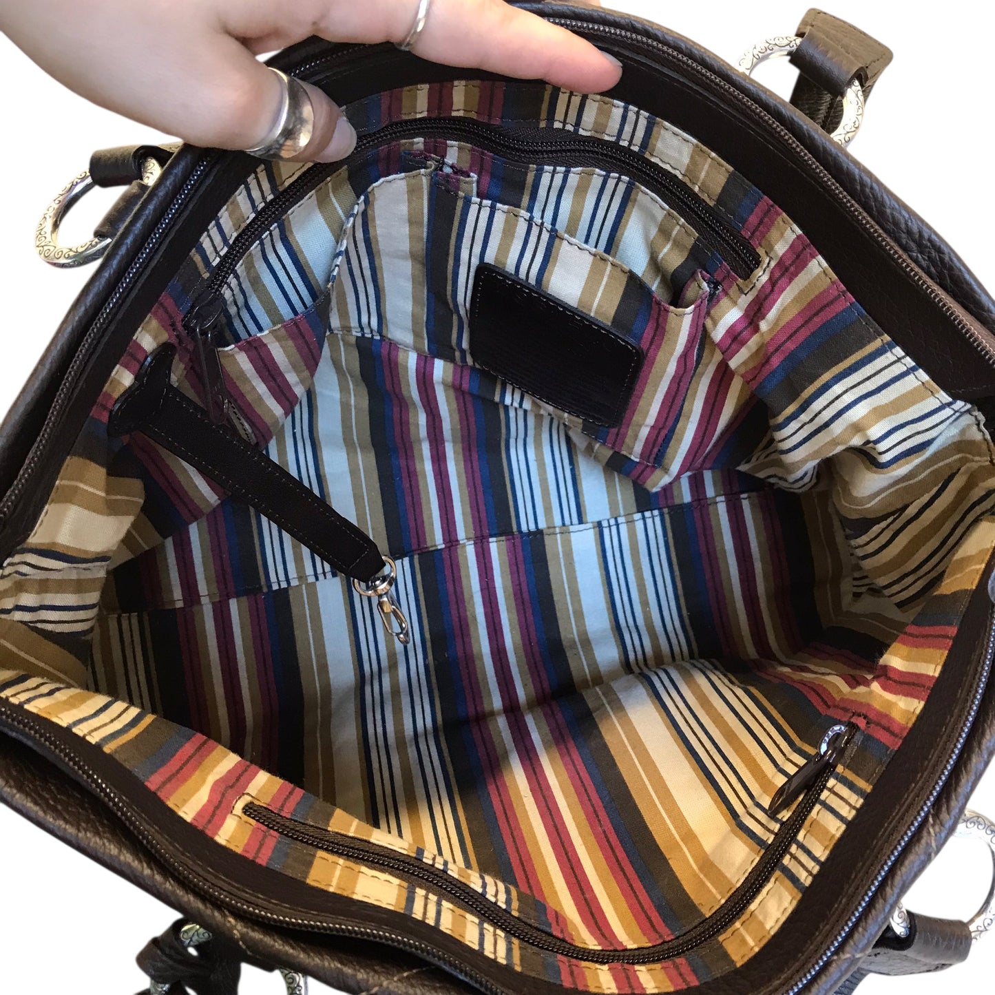 Handbag Leather By Brighton In Brown, Size:Medium