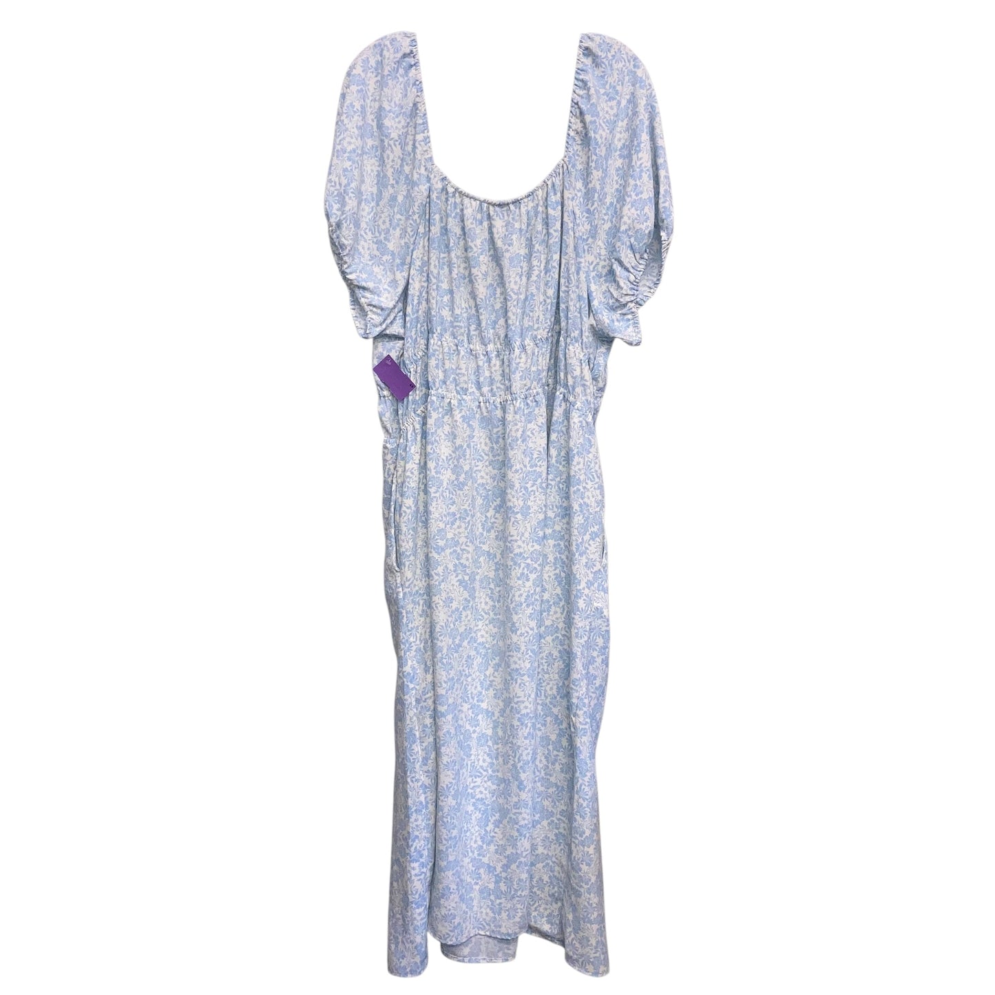 Dress Casual Midi By Who What Wear In Blue & White, Size:2X