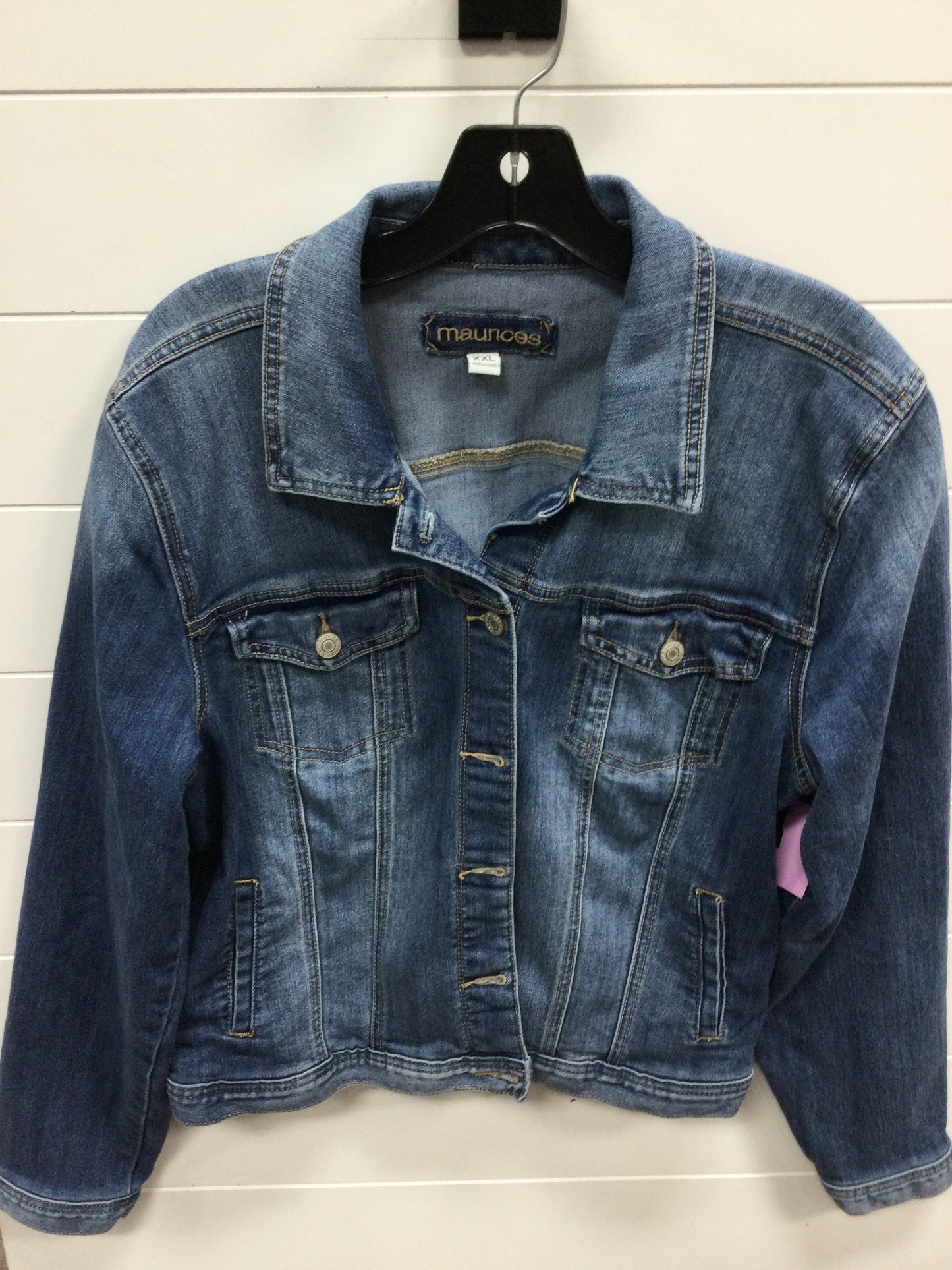 Jacket Denim By Maurices In Blue Denim, Size:1X