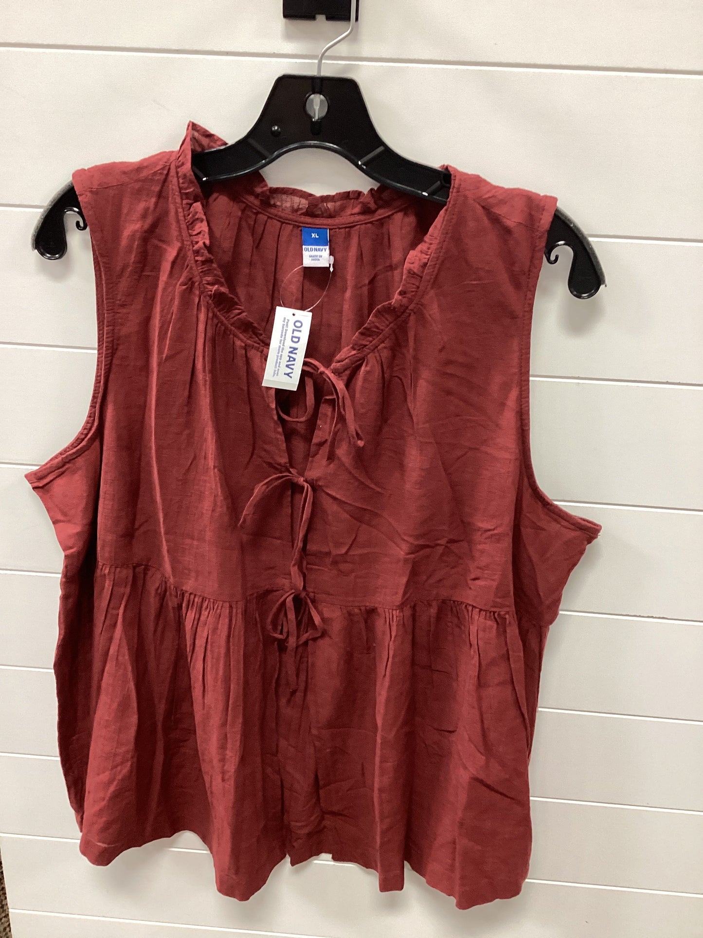 Top Sleeveless By Old Navy In Red, Size:XL