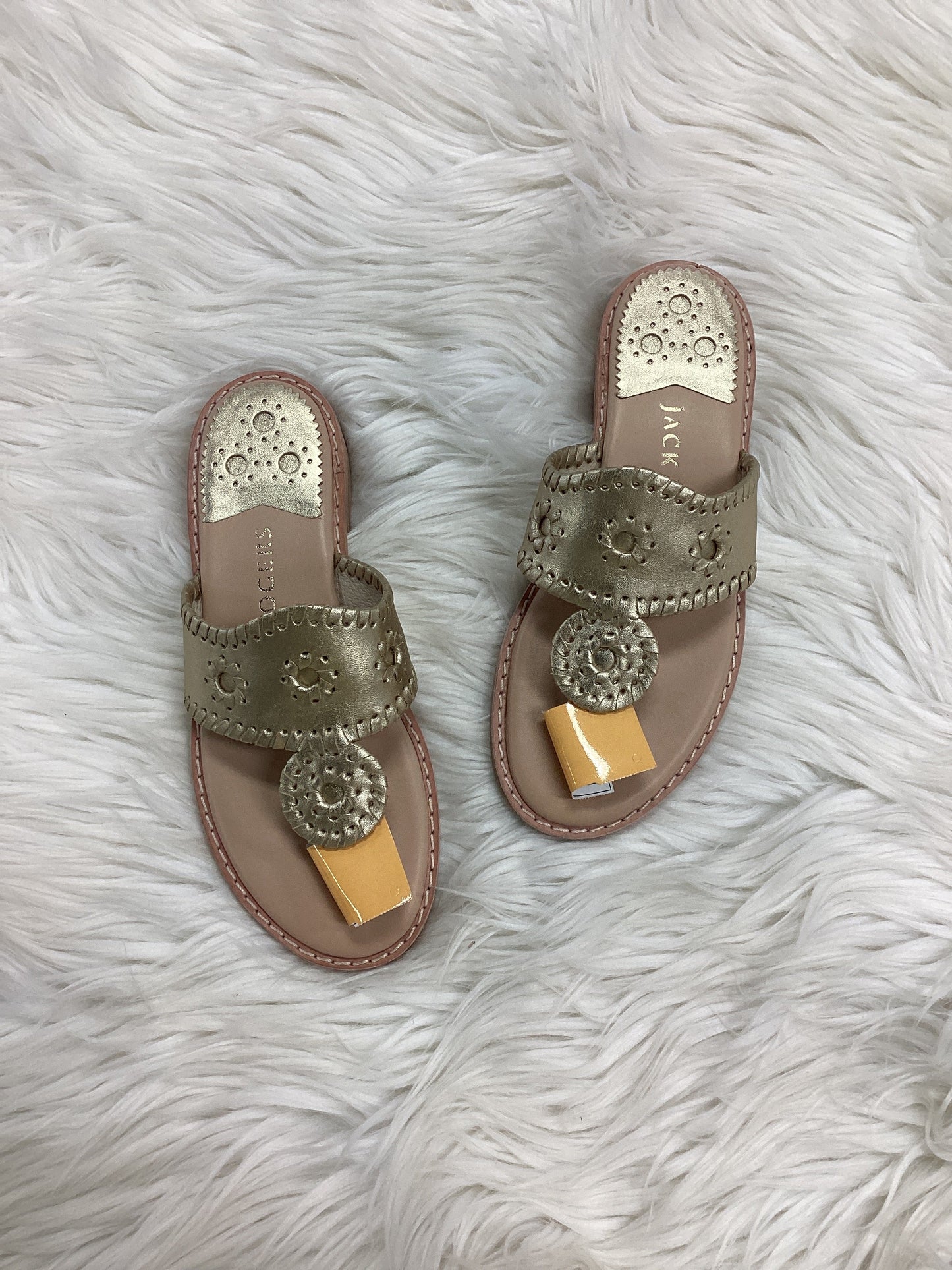 Sandals Flats By Jack Rogers In Gold, Size:5
