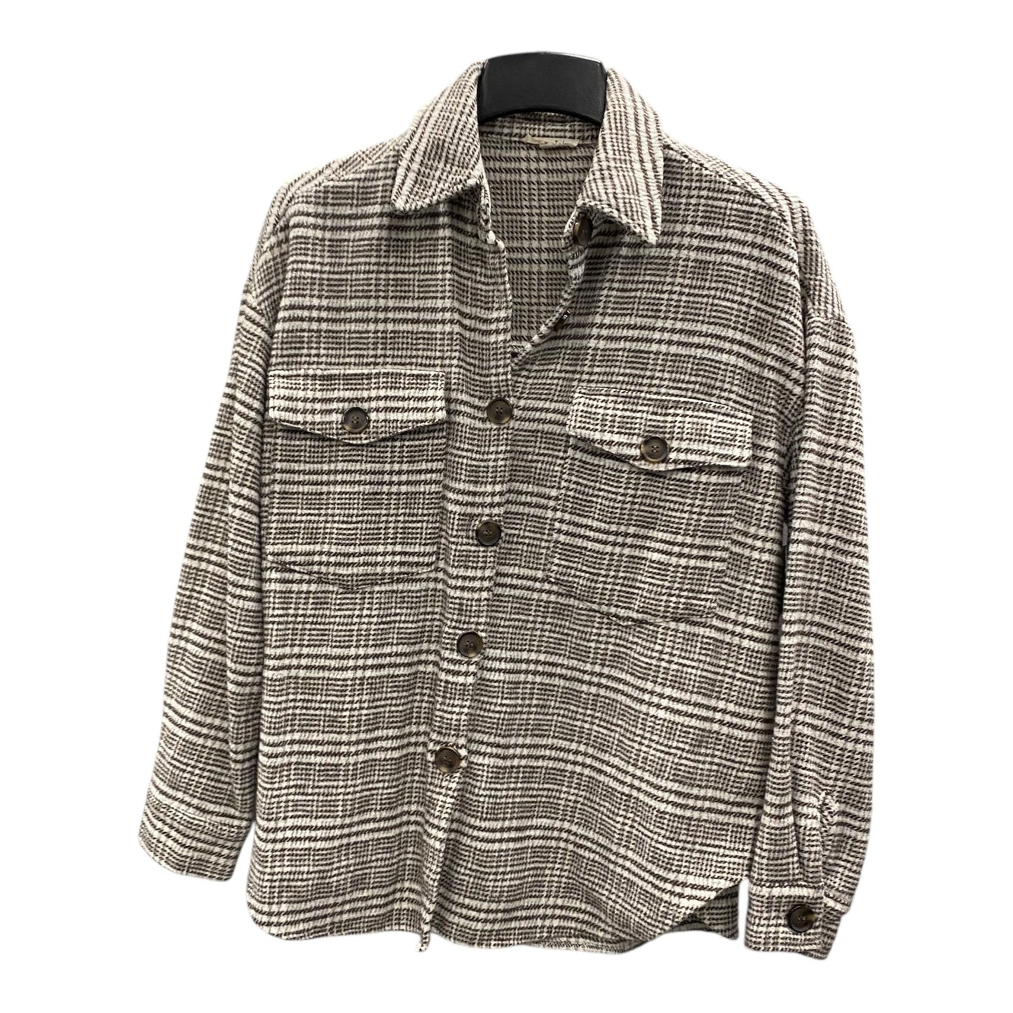 Jacket Shirt By La Miel In Brown & White, Size:S