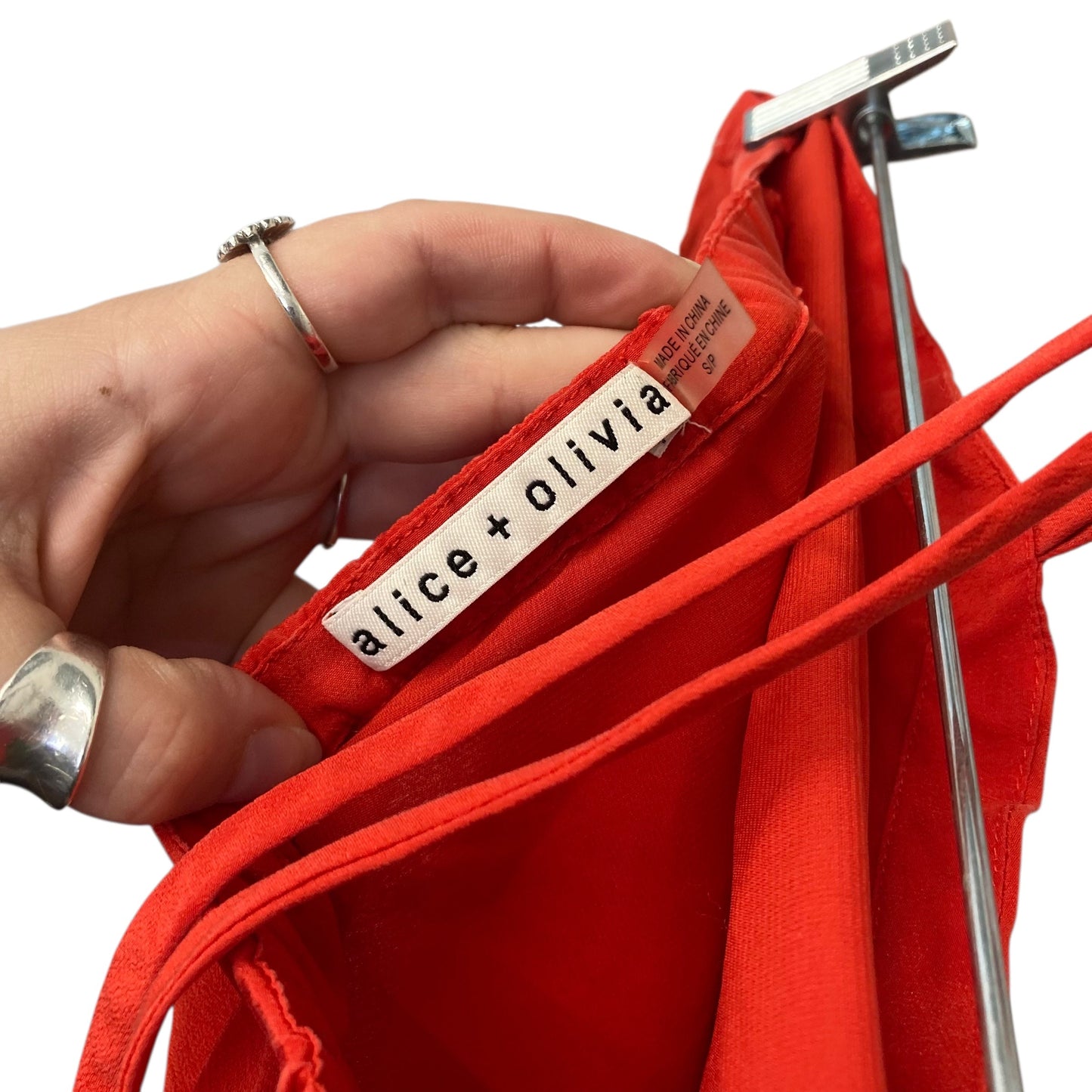 Top Sleeveless Designer By Alice + Olivia In Red, Size:S