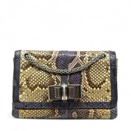 Sweet Charity Python Shoulder Bag Luxury Designer By Christian Louboutin, Size: Medium