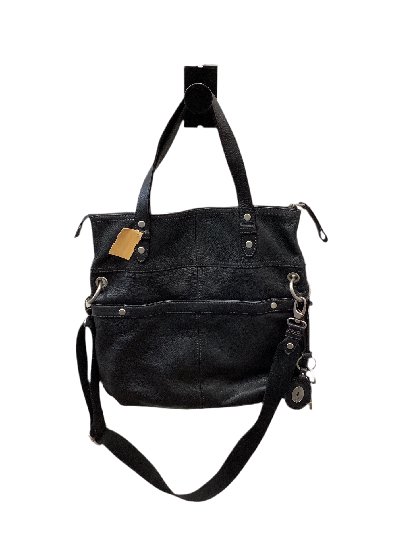 Handbag Leather By Fossil In Black, Size:Large