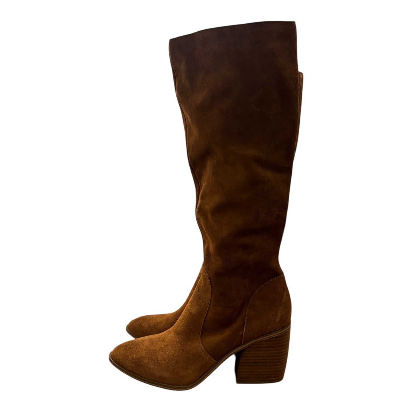 Boots Knee Heels By Steve Madden In Brown, Size:9.5