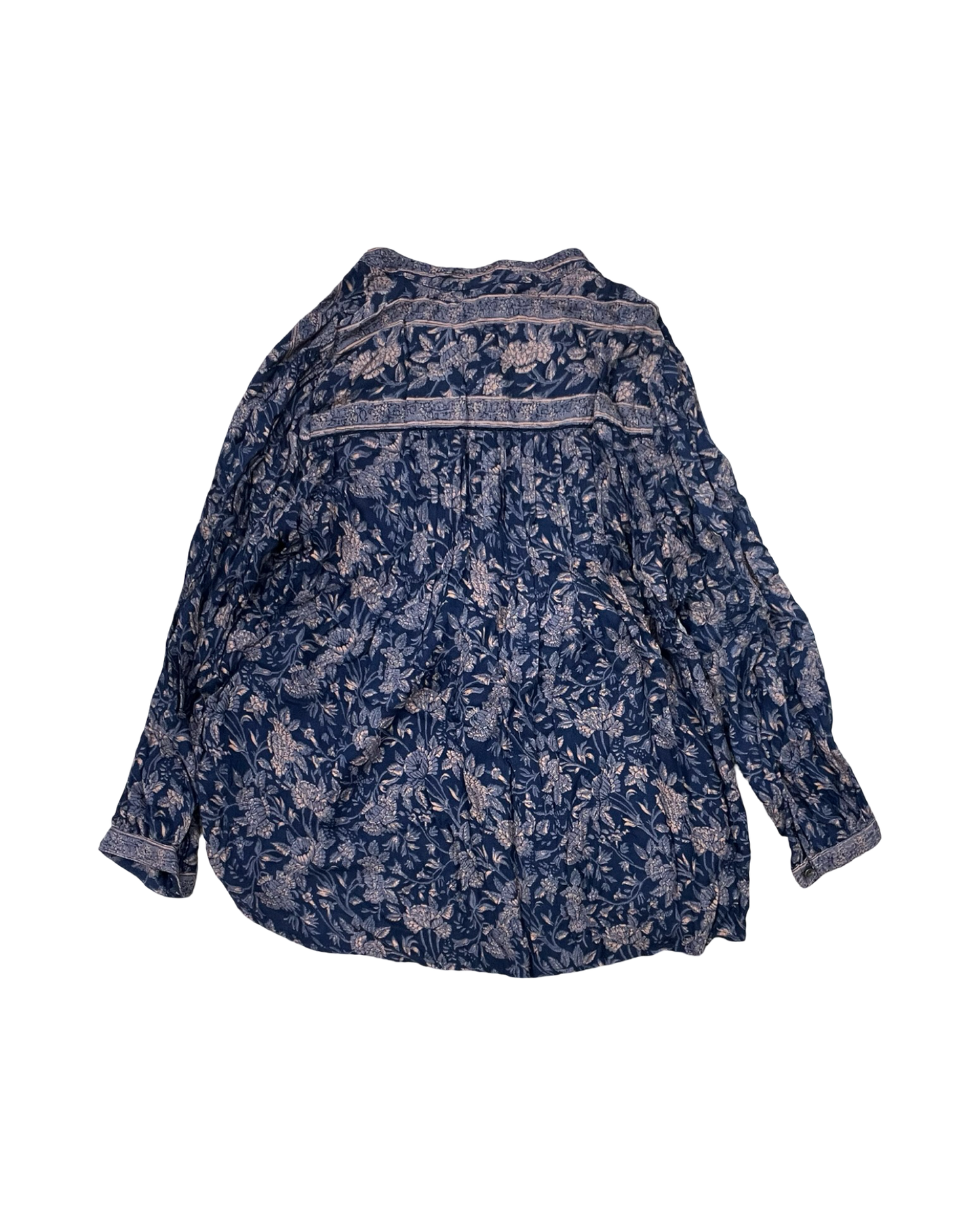 Top 3/4 Sleeve By Lucky Brand In Blue & Orange, Size:M