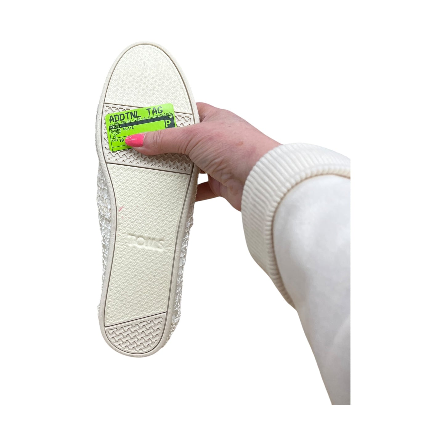 Shoes Flats By Toms In Ivory, Size:10