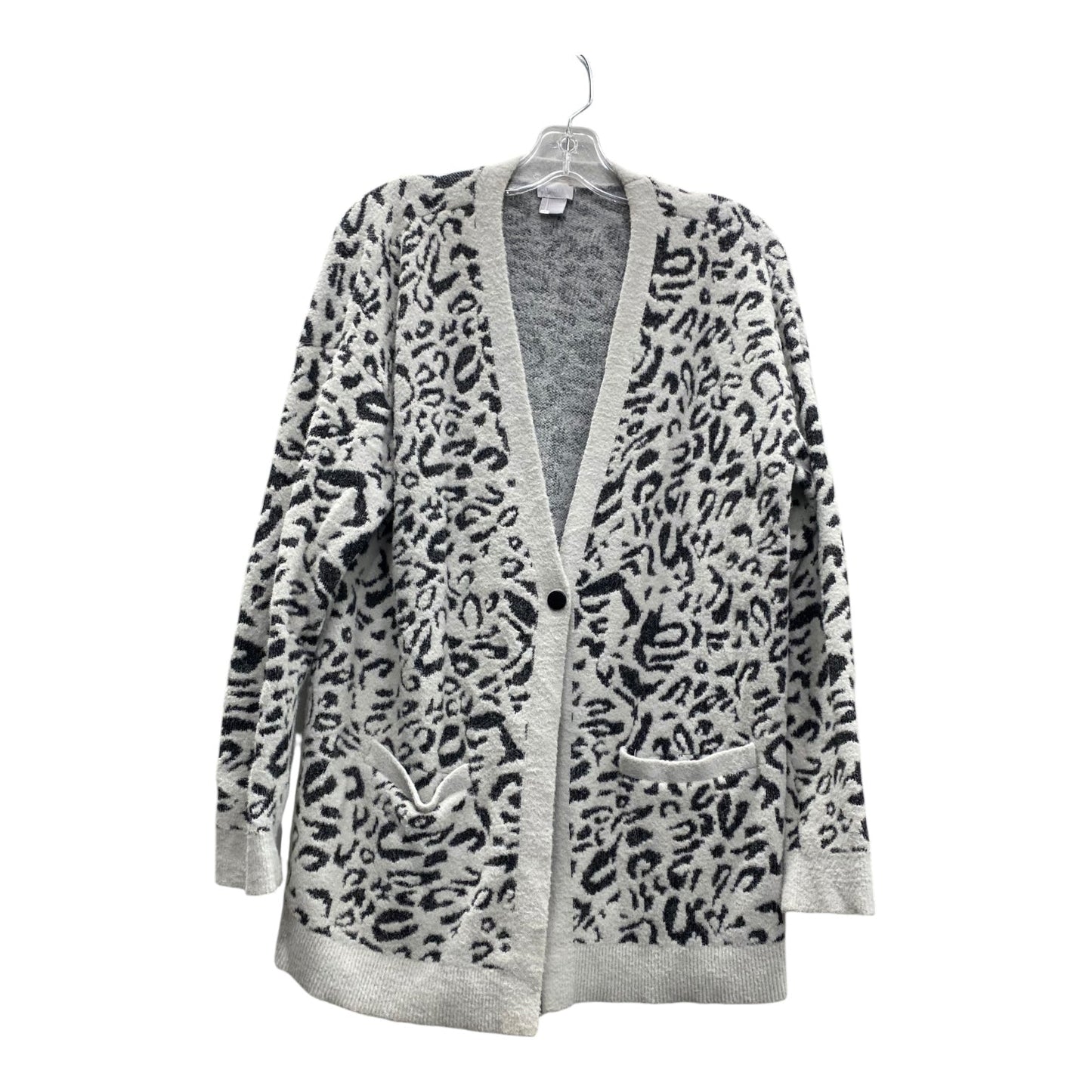 Sweater Cardigan By Chicos In Grey, Size:M