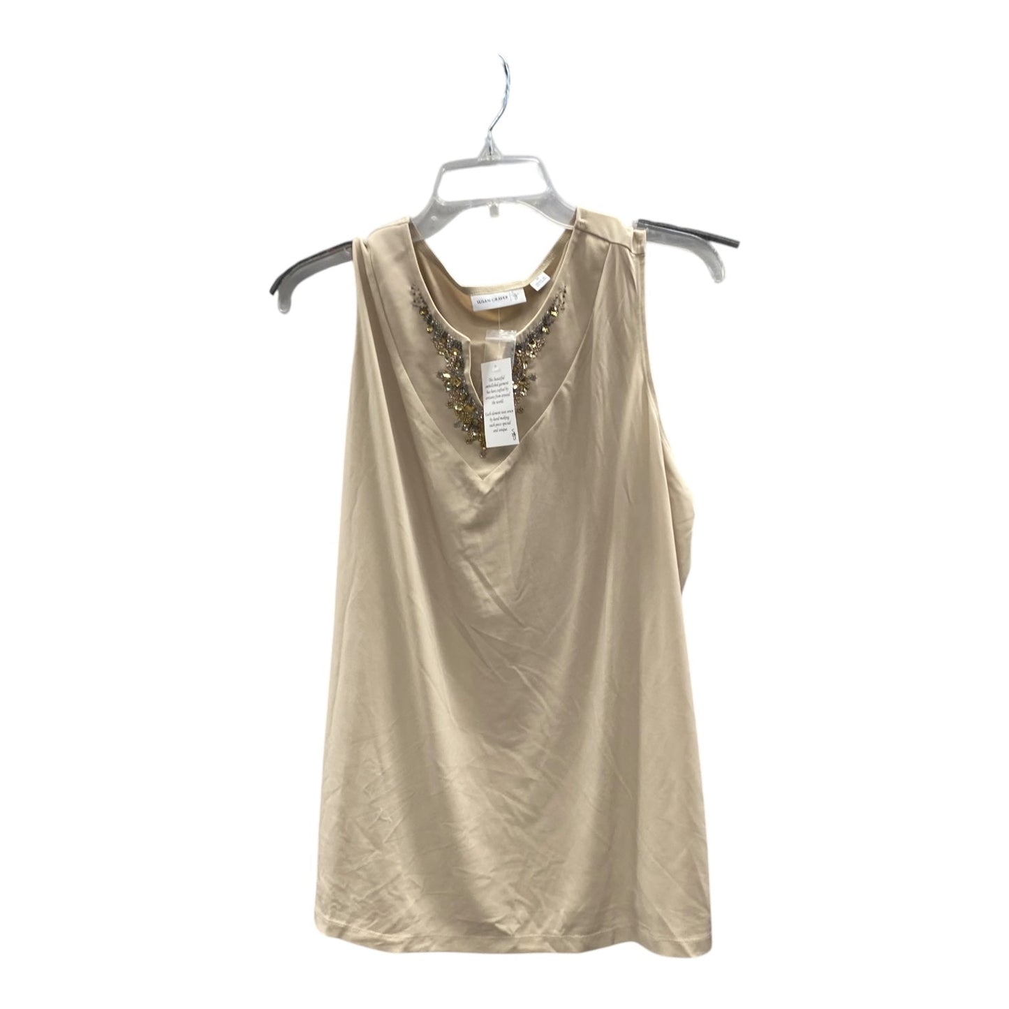 Top Sleeveless By Susan Graver In Tan, Size:1X