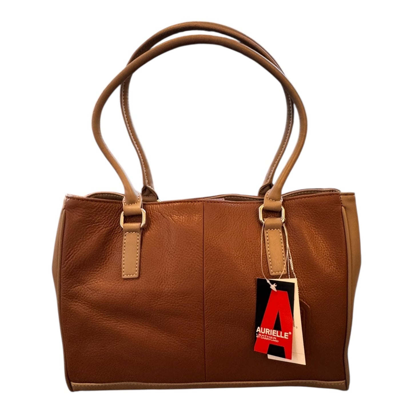 Handbag Leather By Aurielle In Brown, Size:Medium