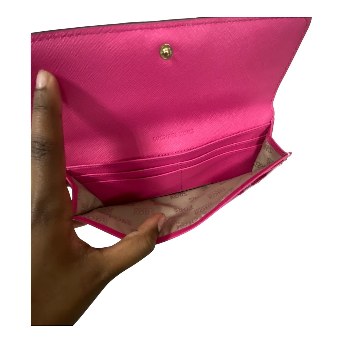 Wallet Designer By Michael Kors In Pink & White, Size:Medium