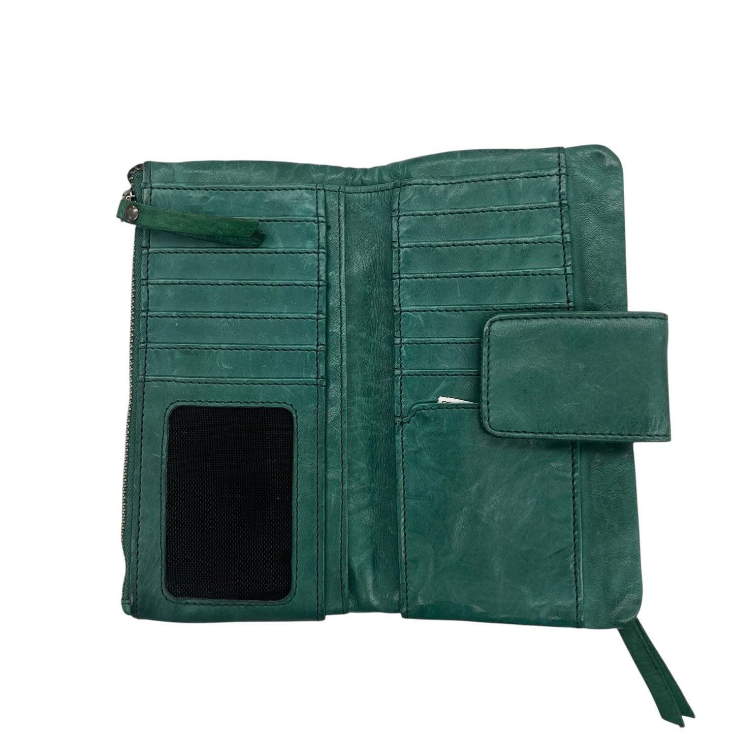 Wallet Leather By Clothes Mentor In Green, Size:Large