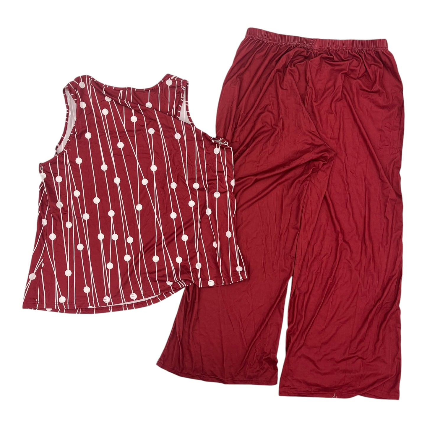 Pants Set 2Pc By Cme In Red, Size:2X