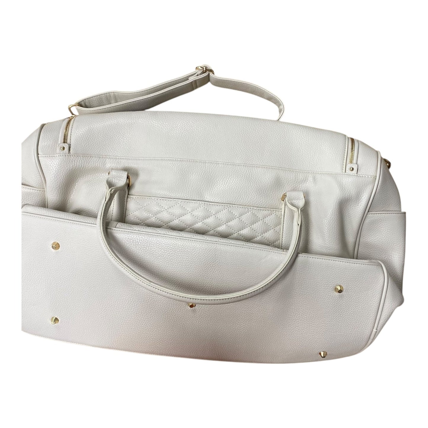 Duffle And Weekender Leather By luli bebe In Ivory, Size:Large