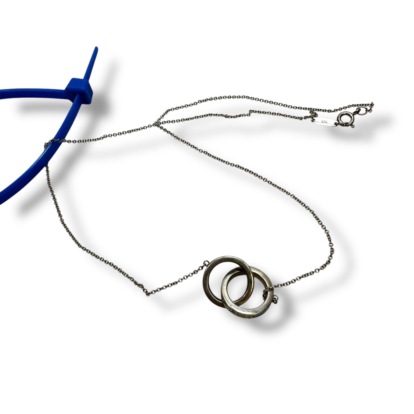 Double loop Sterling silver Necklace Luxury Designer By Tiffany And Company
