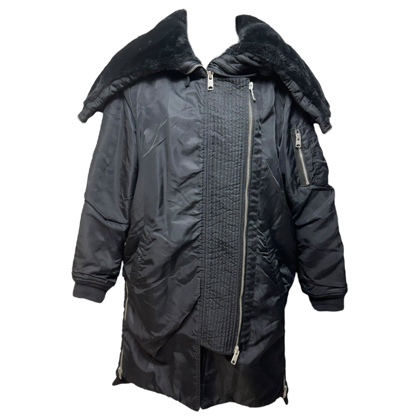 Oren Shell Parka Coat Designer By All Saints In Black, Size: S