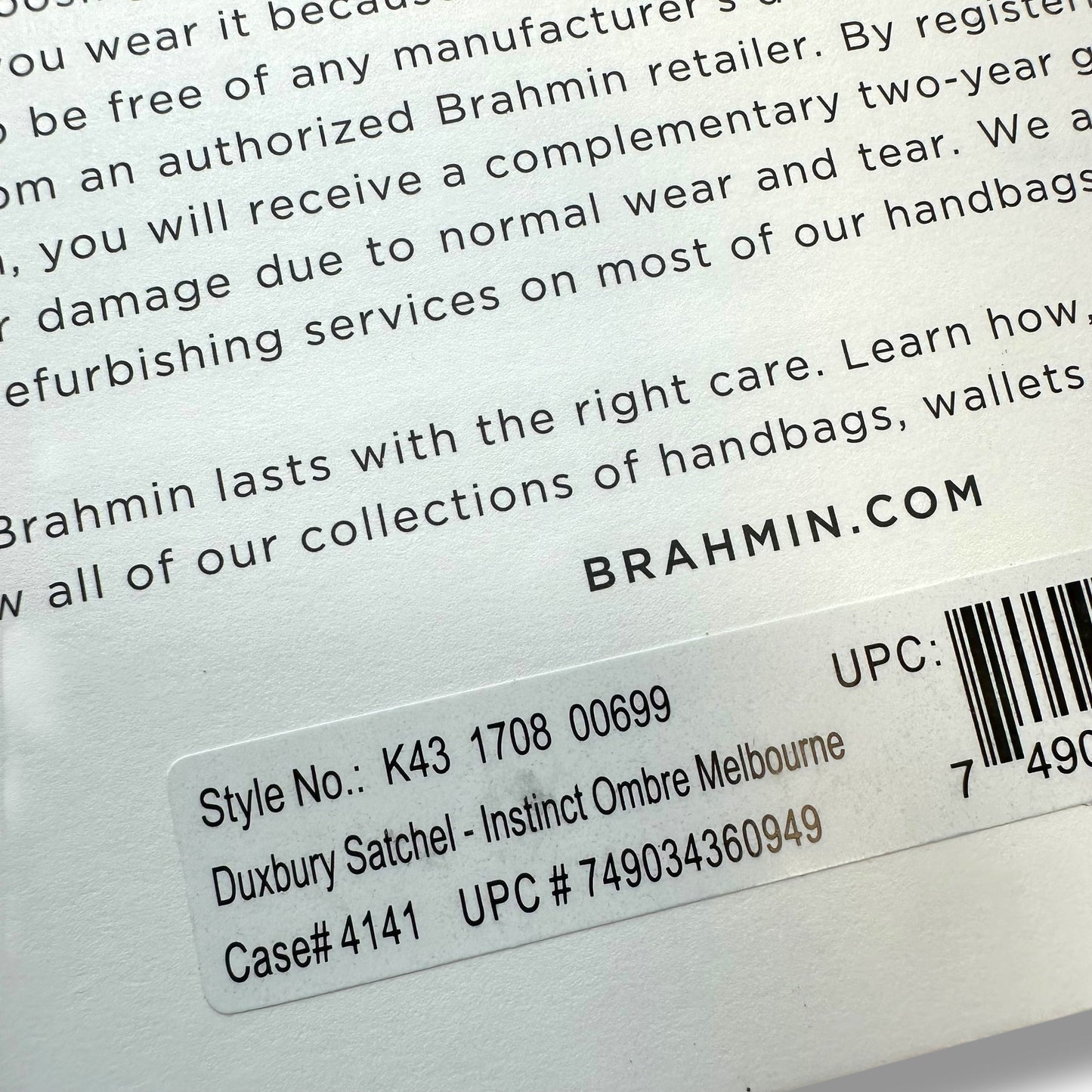 Duxbury Satchel - Instinct Ombre Melbourne Handbag Designer By Brahmin, Size: Small