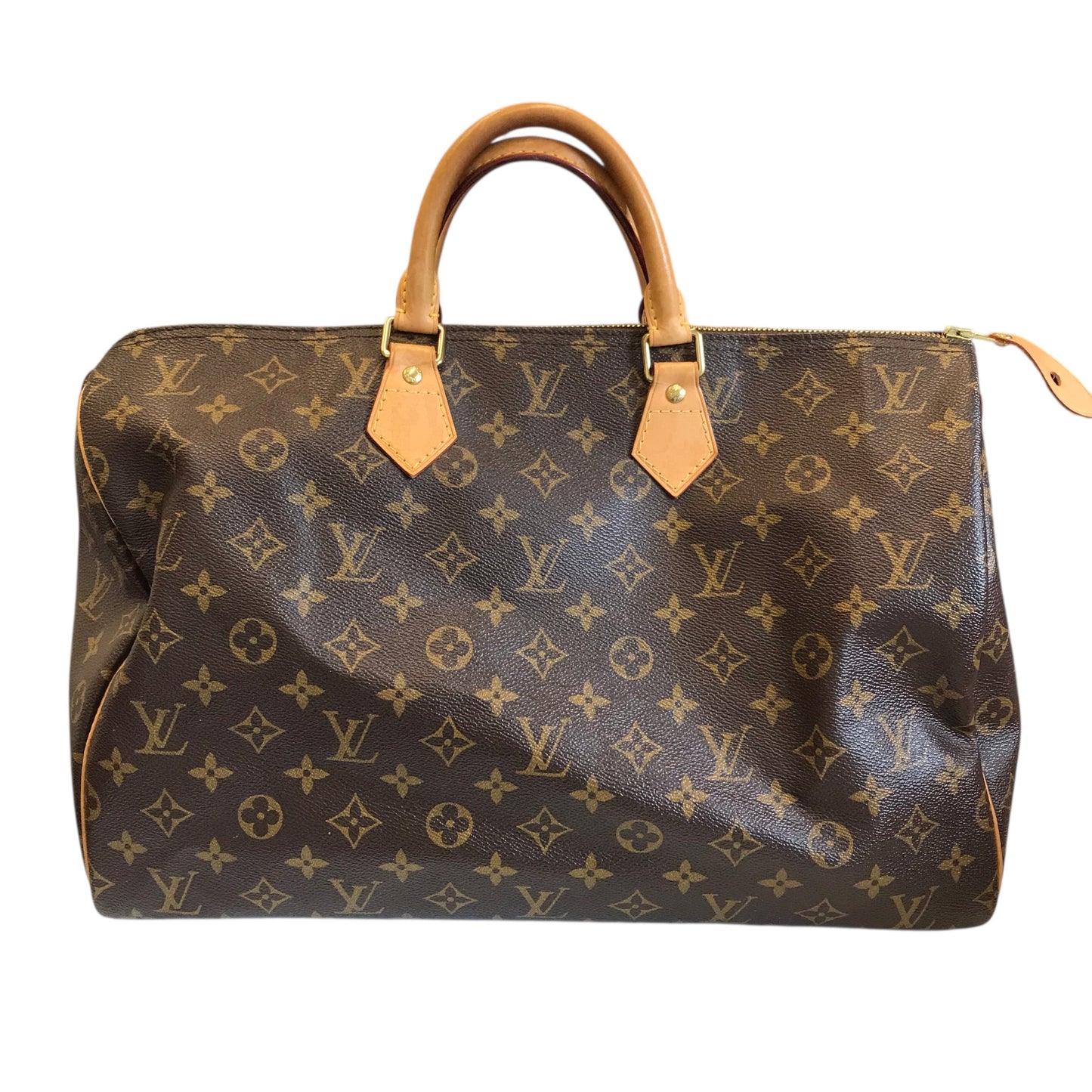 Handbag Luxury Designer By Louis Vuitton In Brown, Size:Large
